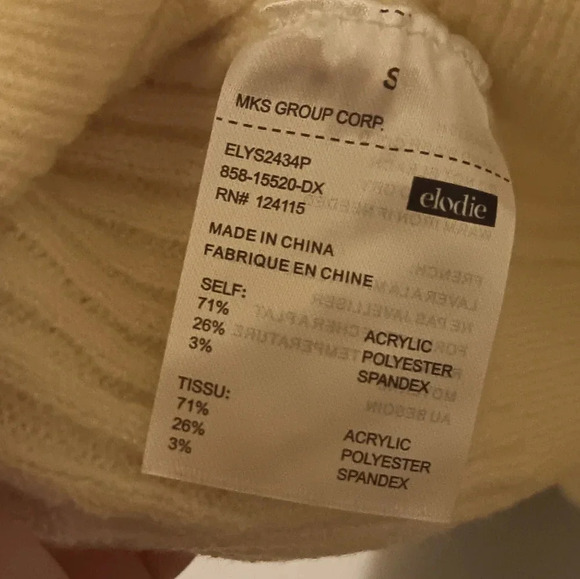 Elodie Crewneck Cropped Sweater Size S Cream - Picture 8 of 8